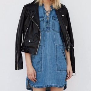 Blank NYC Denim Lace up Dress